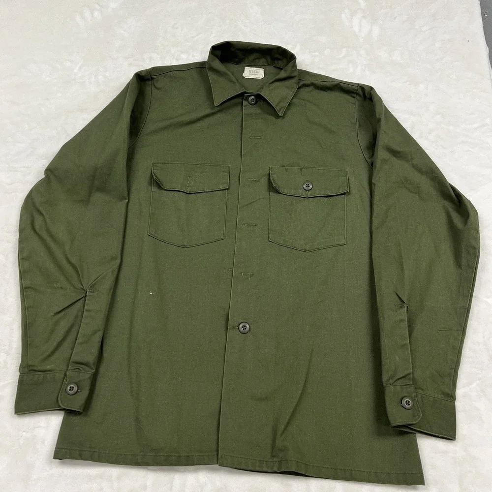 Military Utility Shirt Mens 16.5x36 Green OG-507 Dura Press DLA100-87-C-0411
